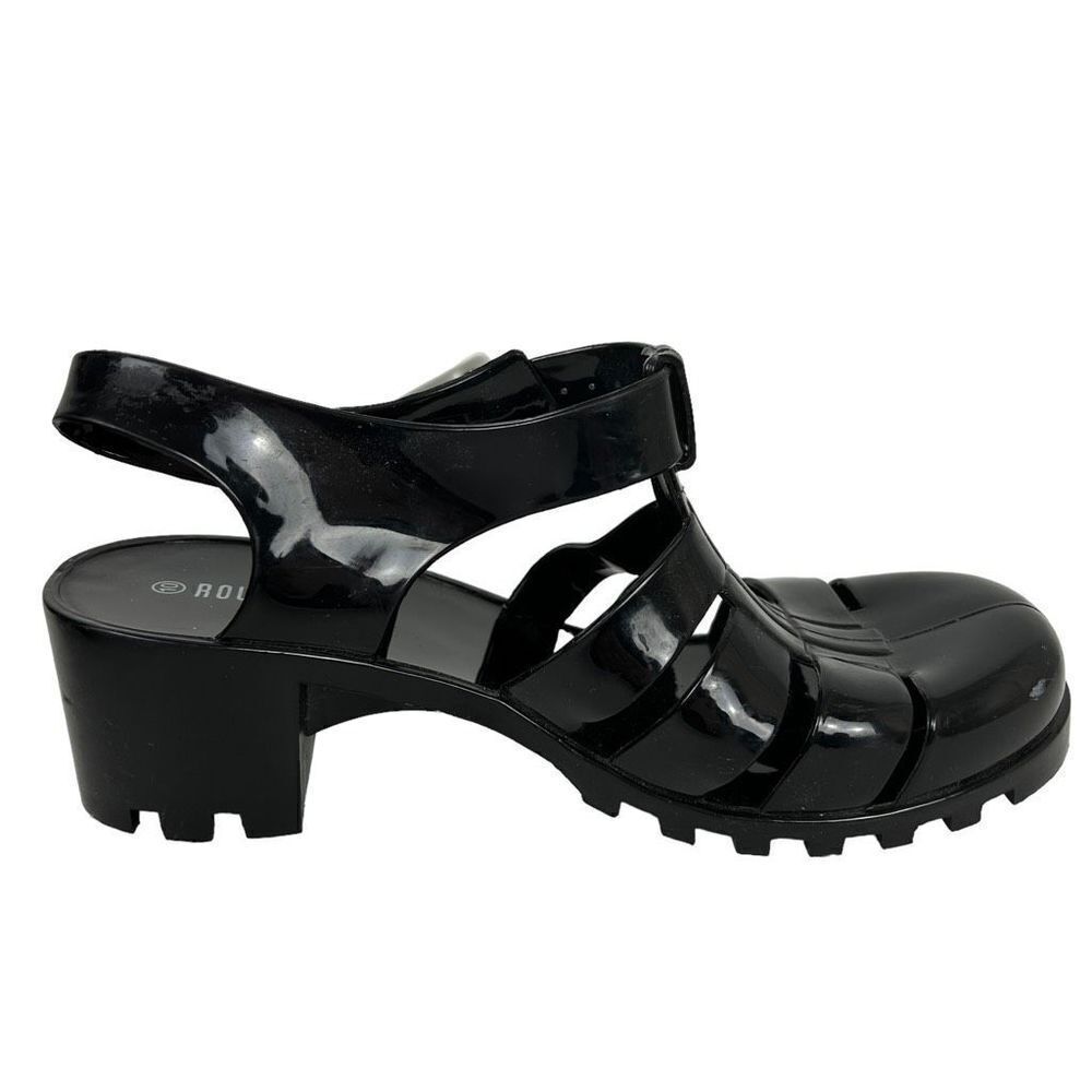 Rogue Helium jelly black sandals shoes 80s Y2K size 10